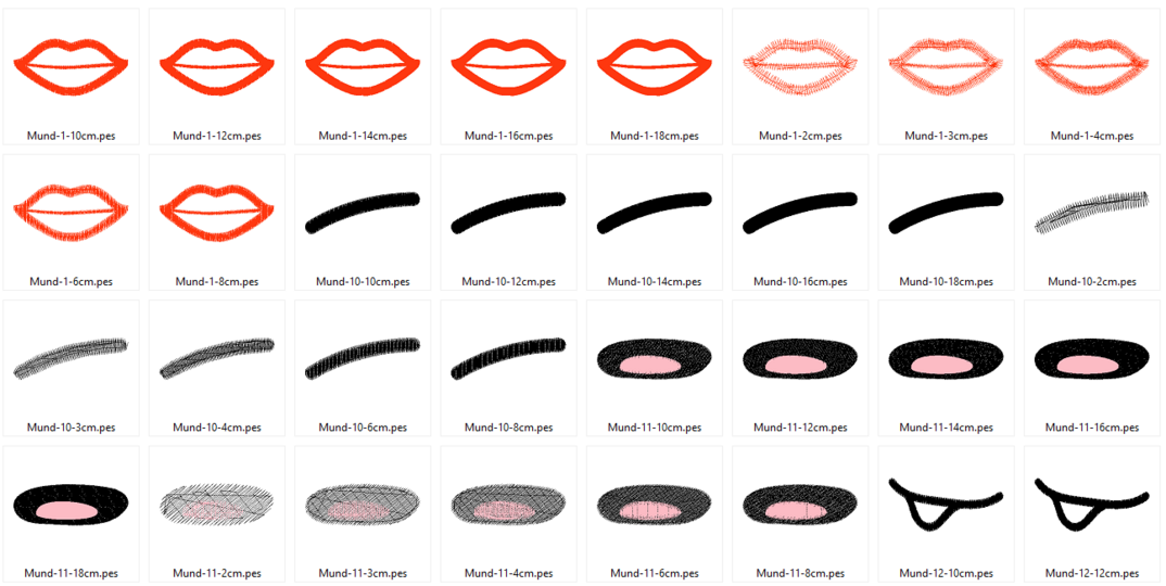 Stickdatei - Mund für Kuscheltiere Kissen Bettschlagen 1