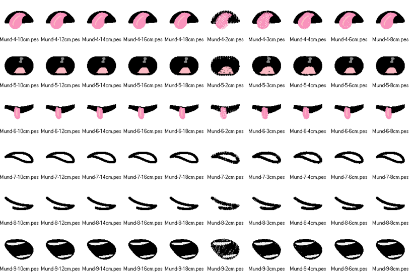 Stickdatei - Mund für Kuscheltiere Kissen Bettschlagen 1