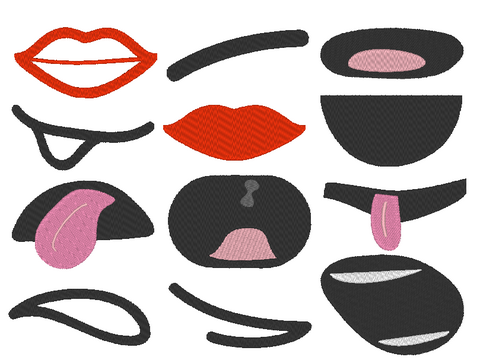 Stickdatei - Mund für Kuscheltiere Kissen Bettschlagen 1