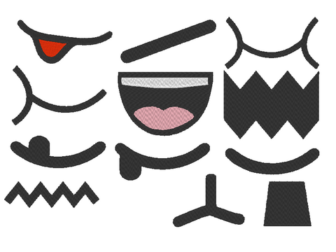 Stickdatei - Mund für Kuscheltiere Kissen Bettschlagen 2