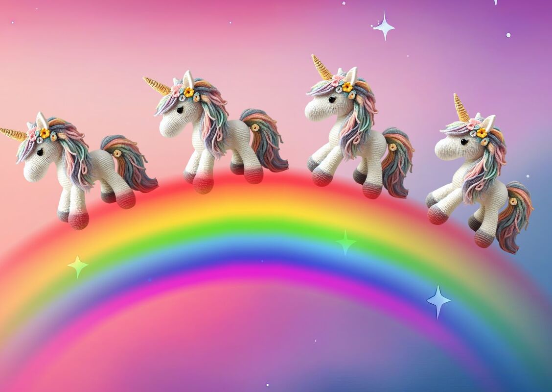 Häkelanleitung Amigurumi "EINHORN ROSI"