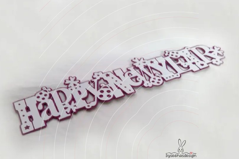 Happy New Year Band Plotterdatei SVG DXF