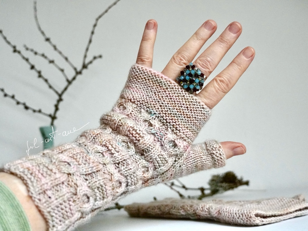 Handstulpen / Armstulpen "Candlelight", Strickanleitung für 2 Größen