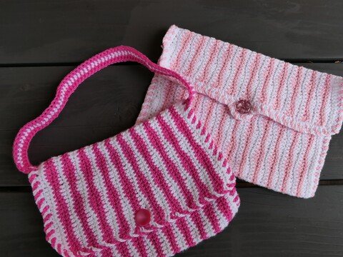 Häkelanleitung für das Utensilien-/Badetäschchen Candy mit hübschem Rand