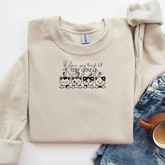 Plotterdatei EPS, PNG, DXF und SVG "IF YOUR Going Through HELL. KEEP GOING"