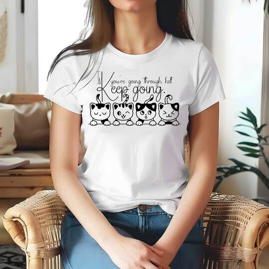 Plotterdatei EPS, PNG, DXF und SVG "IF YOUR Going Through HELL. KEEP GOING"