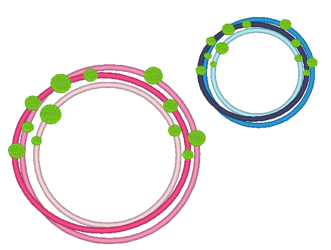 Stickdatei - Kreis Buttons Rahmen mit dreifachem Rand in 16 Größen - Bild 3