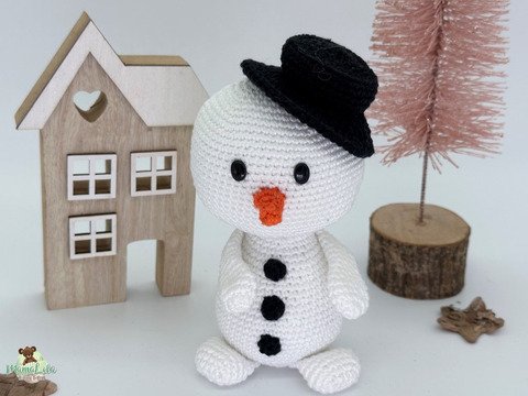 Kuschel Schneemann, mini - Häkelanleitung