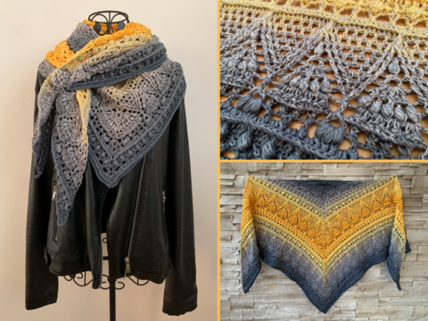 Crochet Pattern Triangular Scarf "Elysia"