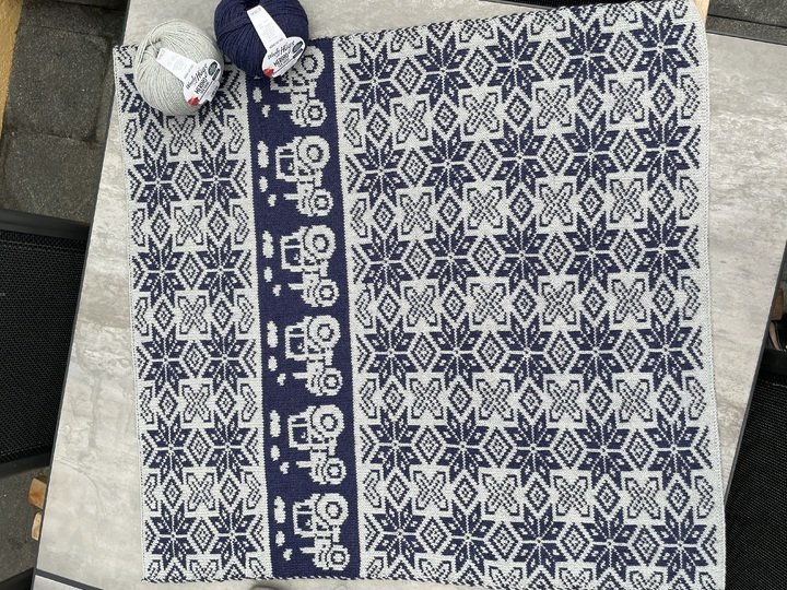 Babydecke Norway-Traktor Double Face