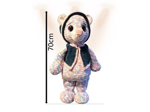 Kuschelbär Regenbogen - 70cm - Häkelanleitung PDF