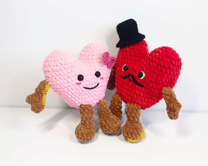 Verliebtes Herzpaar - Herz Amigurumi für Valentinstag - Häkelanleitung