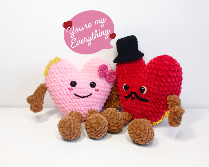 Verliebtes Herzpaar - Herz Amigurumi Häkelanleitung