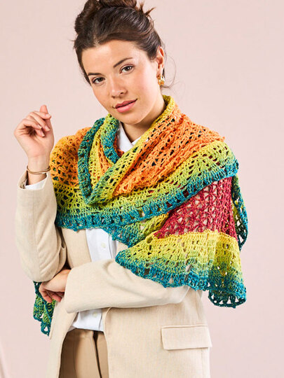 STOLA SPITZENKANTE, gehäkelt