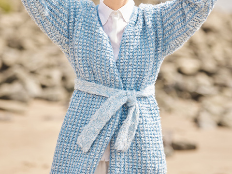 Mantel/Jacke mit Hebemaschenmuster