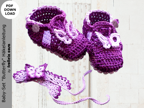 Häkelanleitung Baby-Set Butterfly