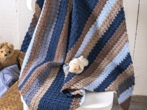 Babydecke mit Schühchen in C2C häkeln