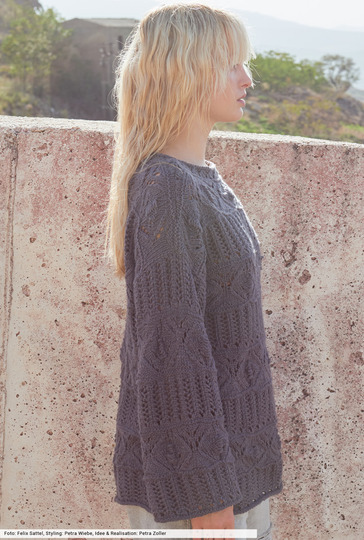 Grauer Mustermixpulli