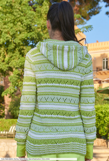 Gestreifte Kapuzenjacke