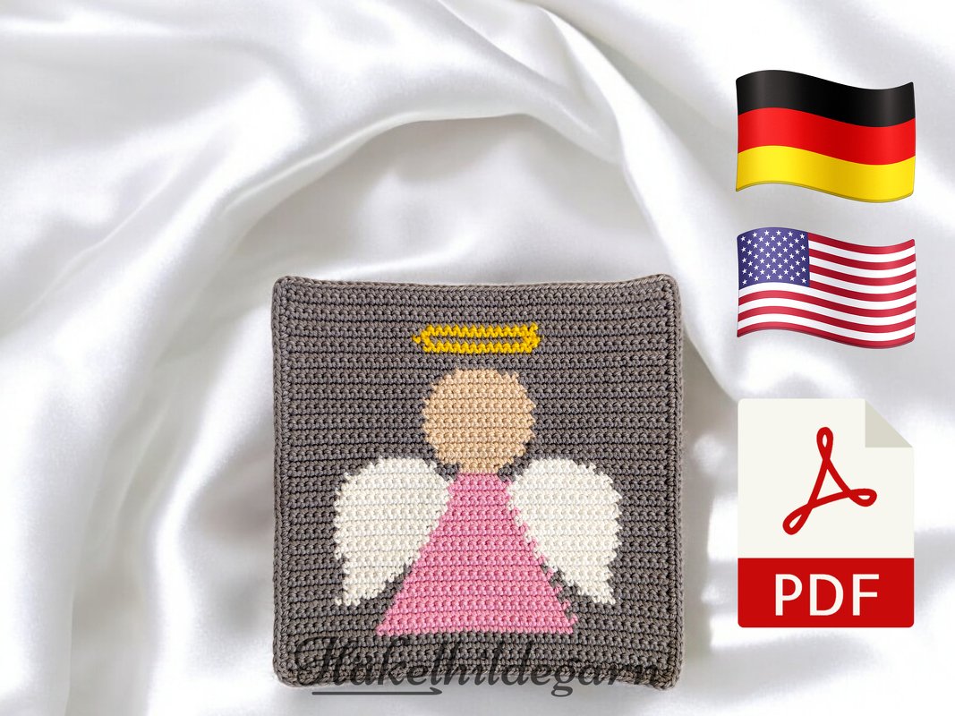 Häkelanleitung Engel im Quadrat