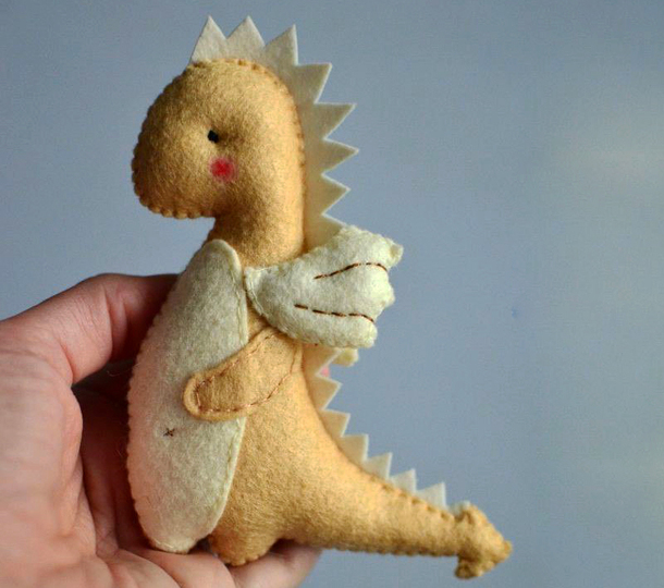 Dragon felt PDF Pattern. DIY animal felt toys