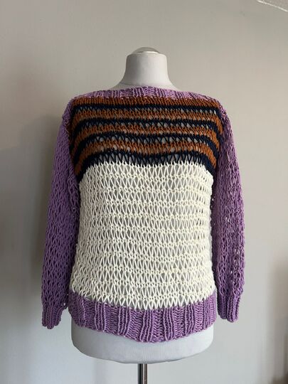 Anleitung Strickpullover mit großen Maschen Größe passt für S/M/L schnell