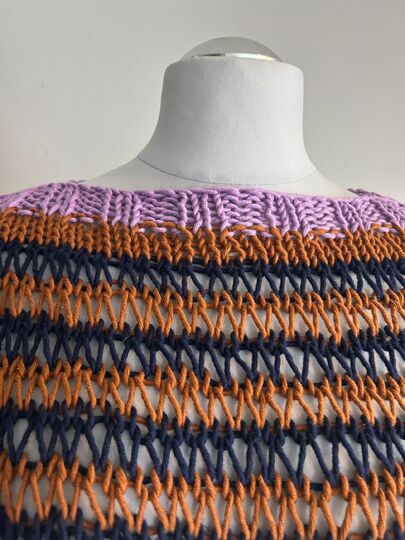 Anleitung Strickpullover mit großen Maschen Größe passt für S/M/L schnell