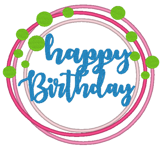 Stickdatei - Happy Birthday Kreis Button in 16 Gr. - Bild 5