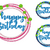 Stickdatei - Happy Birthday Kreis Button in 16  Größen Geburtstag