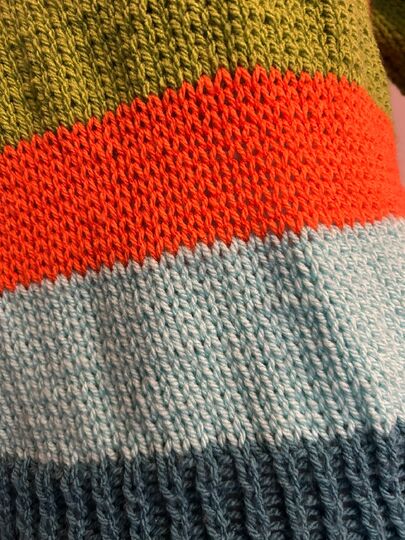 Strickanleitung dicker Streifenpullover Unise | Größen S–L | Anfänger |