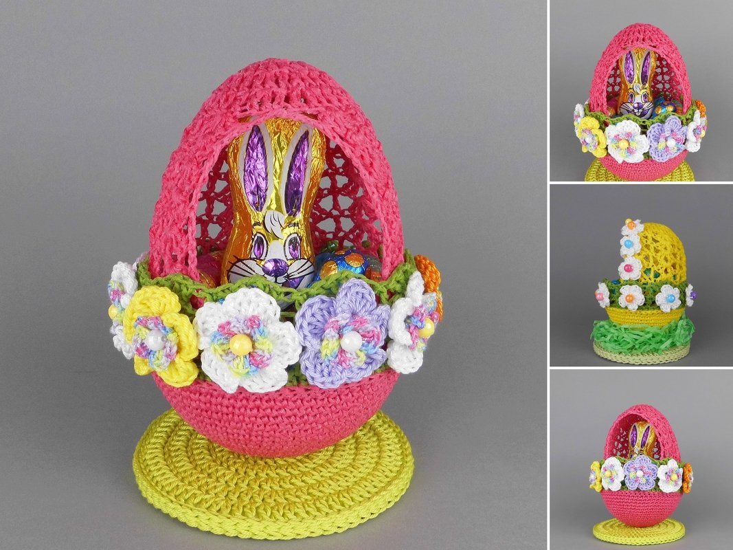 Crochet pattern for Easter eggs to fill in two sizes - simple & colorful