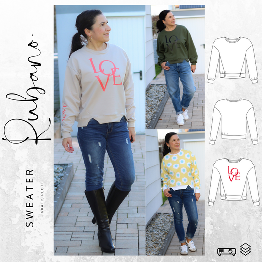 Ebook Sweater RUBANO Gr. 32-56 + gratis Plottdatei