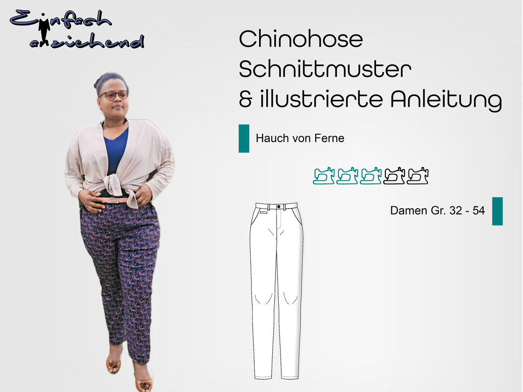 Schnittmuster Chinohose Hauch von Ferne Gr. 32 - 54 Damen