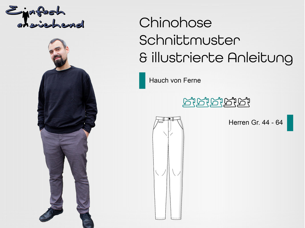 Schnittmuster Chinohose Hauch von Ferne Gr. 44 - 64 Herren