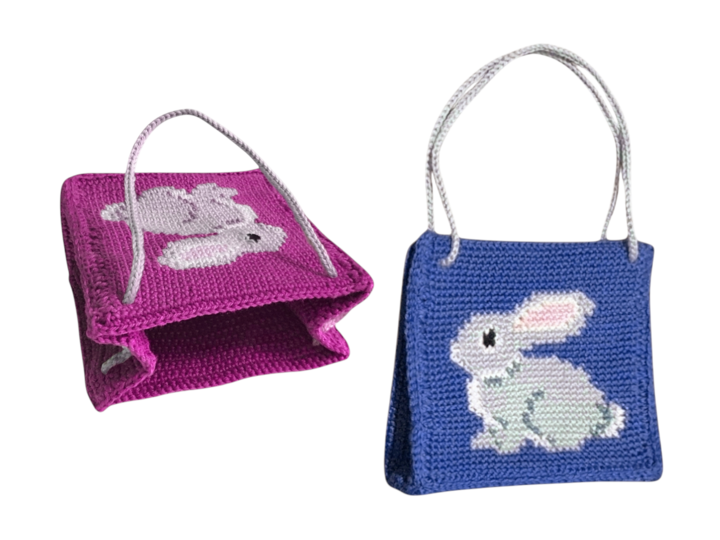 Crochet pattern bunny gift bag