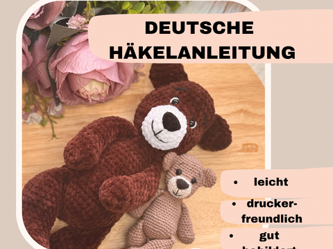 Häkelanleitung Joschi Bär in Deutsch als PDF