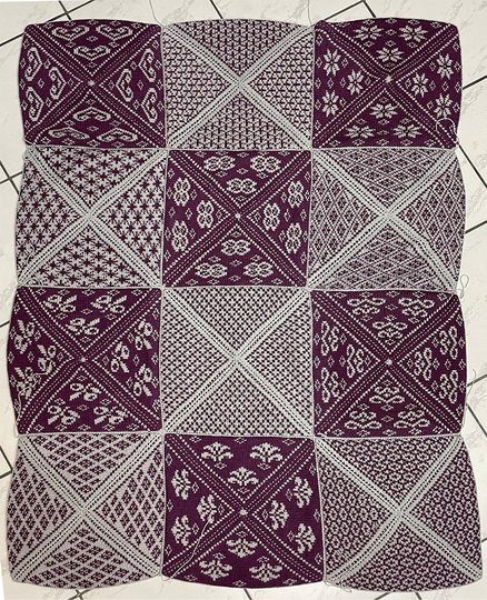 Jahresdecke 2025 Patchwork-Norway-Decke, gestrickt