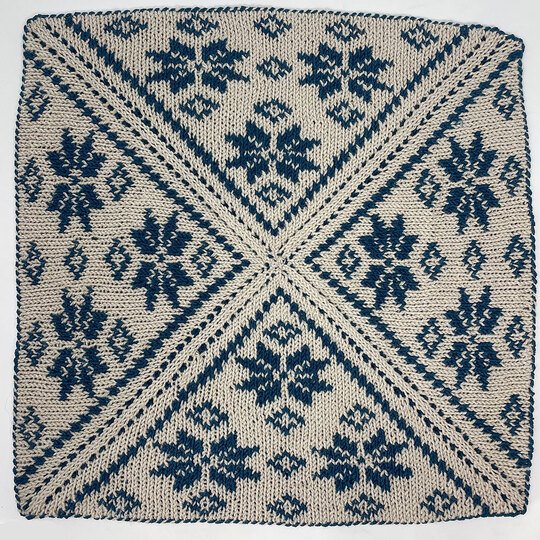 Jahresdecke 2025 Patchwork-Norway-Decke, gestrickt