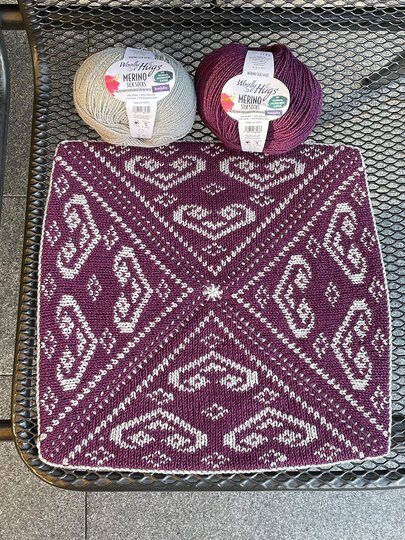 Jahresdecke 2025 Patchwork-Norway-Decke, gestrickt