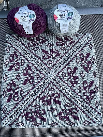 Jahresdecke 2025 Patchwork-Norway-Decke, gestrickt