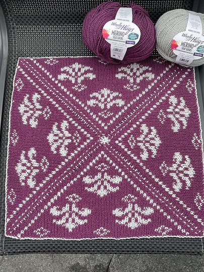 Jahresdecke 2025 Patchwork-Norway-Decke, gestrickt