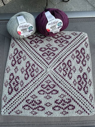 Jahresdecke 2025 Patchwork-Norway-Decke, gestrickt