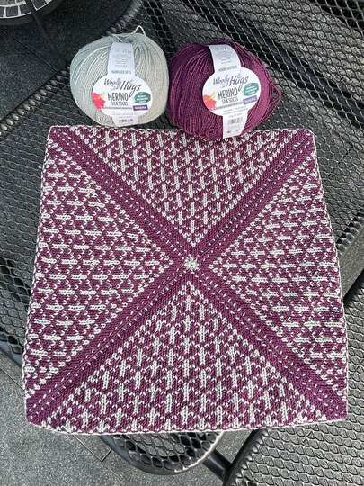 Jahresdecke 2025 Patchwork-Norway-Decke, gestrickt