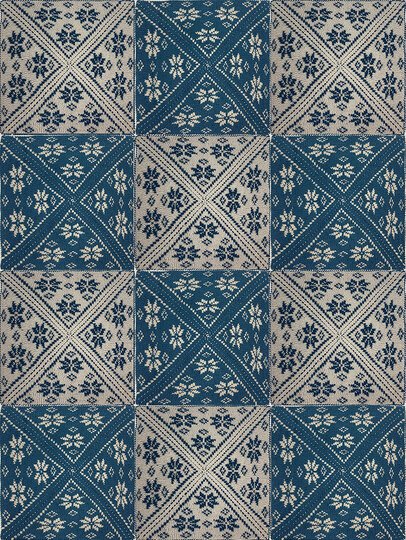 Jahresdecke 2025 Patchwork-Norway-Decke, gestrickt