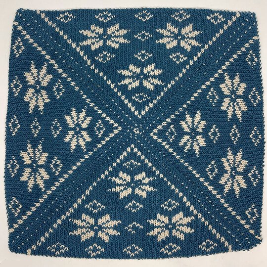 Jahresdecke 2025 Patchwork-Norway-Decke, gestrickt