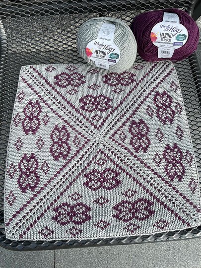 Jahresdecke 2025 Patchwork-Norway-Decke, gestrickt