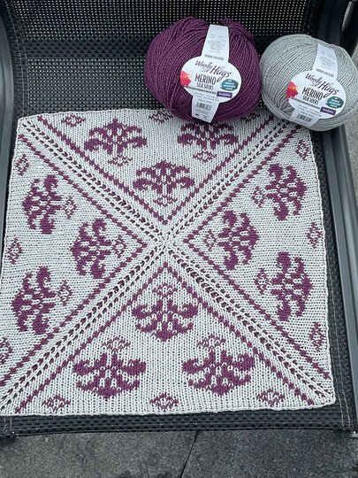 Jahresdecke 2025 Patchwork-Norway-Decke, gestrickt