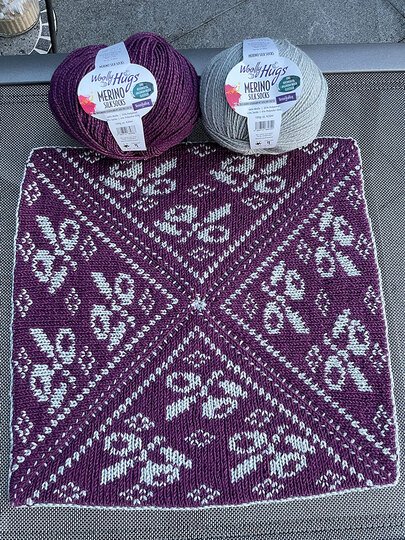 Jahresdecke 2025 Patchwork-Norway-Decke, gestrickt