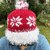 Knitting Snowflake Hat, Eyelash Yarn Hat, Unisex Knit Hat