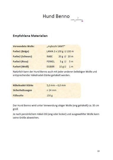 Häkelanleitung Hund Benno PDF-Download